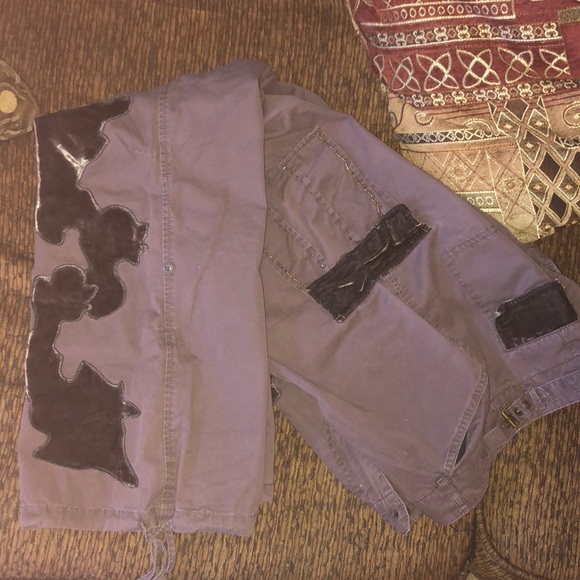 SOLD 🛍Smokey Purple Velvet Patch Pants - Picture 8 of 8